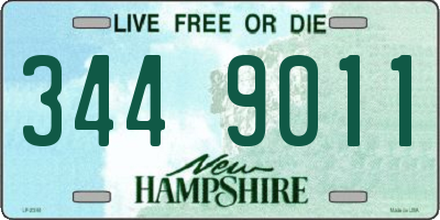 NH license plate 3449011