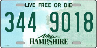NH license plate 3449018