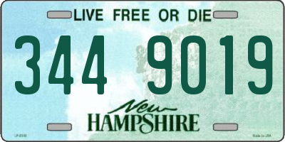 NH license plate 3449019