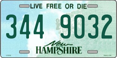 NH license plate 3449032