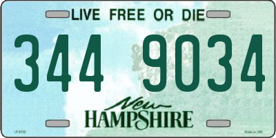 NH license plate 3449034