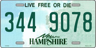 NH license plate 3449078