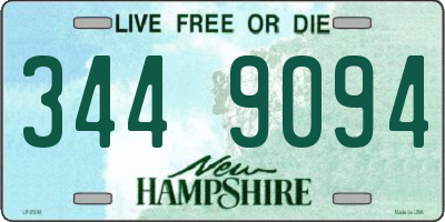 NH license plate 3449094