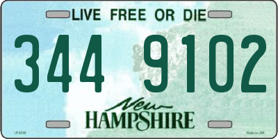 NH license plate 3449102