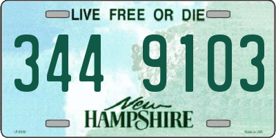NH license plate 3449103
