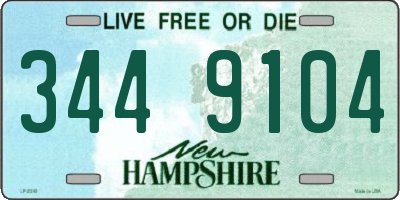 NH license plate 3449104