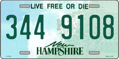NH license plate 3449108