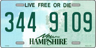 NH license plate 3449109