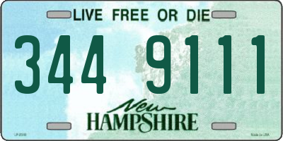 NH license plate 3449111