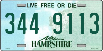 NH license plate 3449113