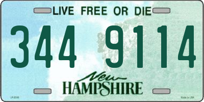 NH license plate 3449114