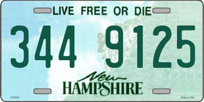 NH license plate 3449125