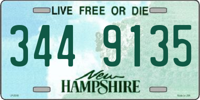 NH license plate 3449135