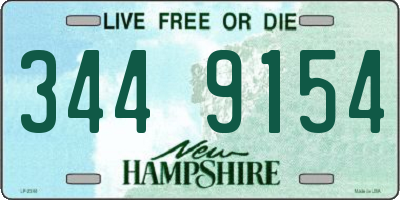 NH license plate 3449154