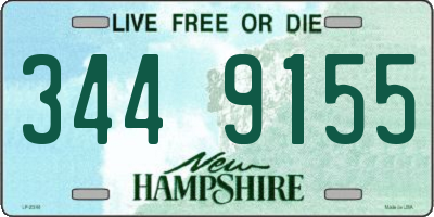 NH license plate 3449155