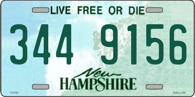 NH license plate 3449156