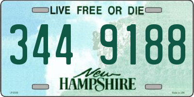 NH license plate 3449188