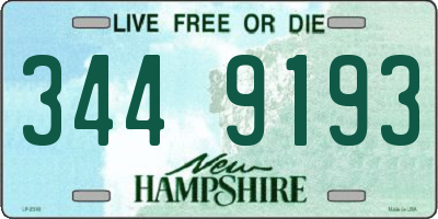 NH license plate 3449193