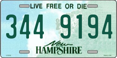 NH license plate 3449194
