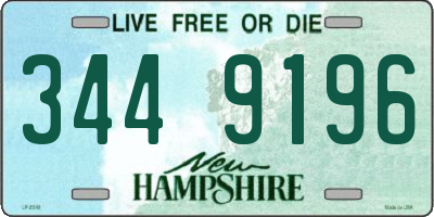 NH license plate 3449196