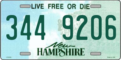 NH license plate 3449206