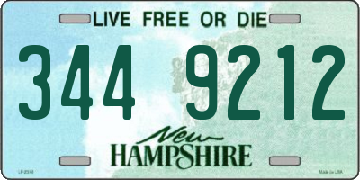 NH license plate 3449212