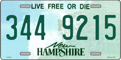 NH license plate 3449215