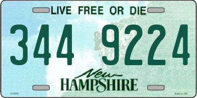 NH license plate 3449224
