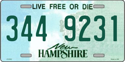 NH license plate 3449231