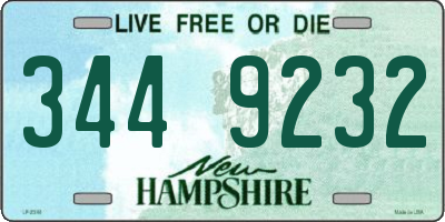 NH license plate 3449232