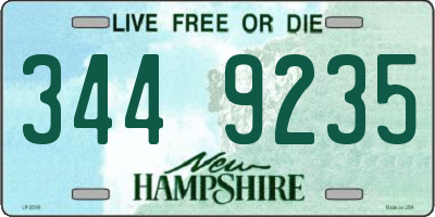 NH license plate 3449235