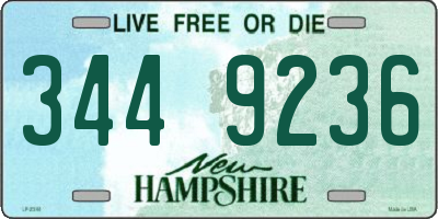 NH license plate 3449236