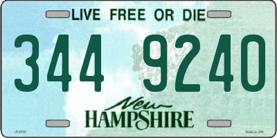 NH license plate 3449240