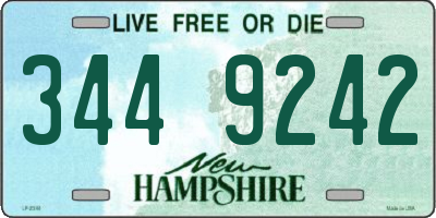 NH license plate 3449242