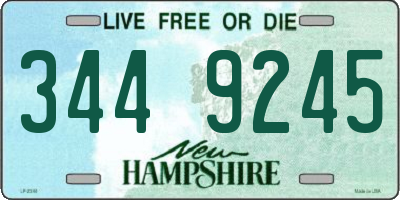 NH license plate 3449245