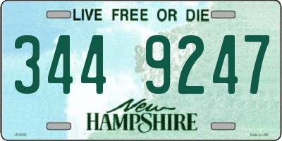 NH license plate 3449247