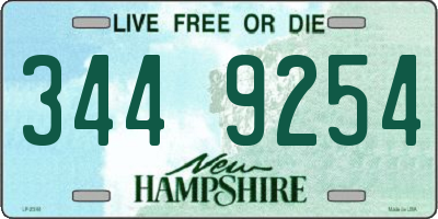 NH license plate 3449254