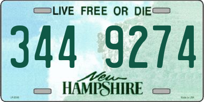 NH license plate 3449274
