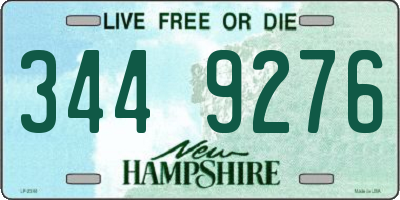 NH license plate 3449276