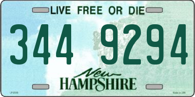 NH license plate 3449294
