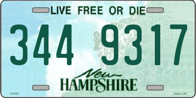 NH license plate 3449317