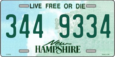 NH license plate 3449334