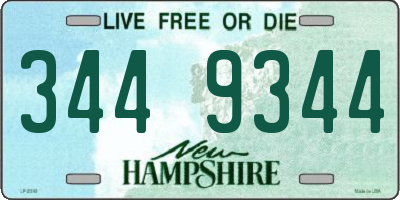 NH license plate 3449344