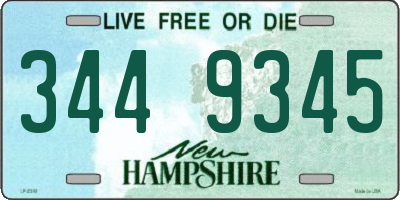 NH license plate 3449345