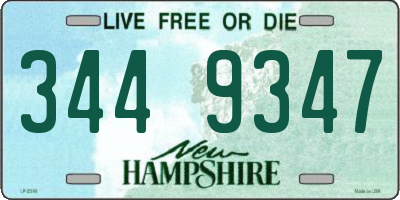 NH license plate 3449347