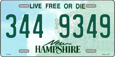 NH license plate 3449349