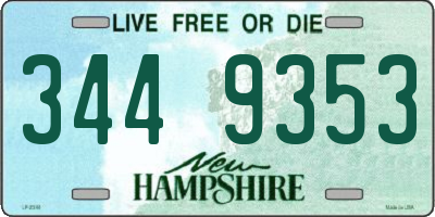 NH license plate 3449353