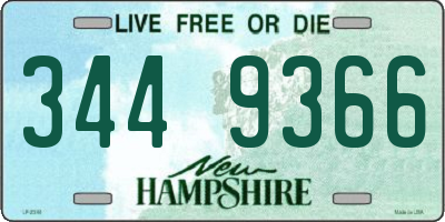 NH license plate 3449366