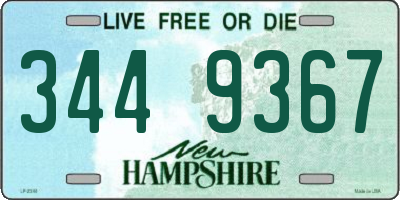 NH license plate 3449367