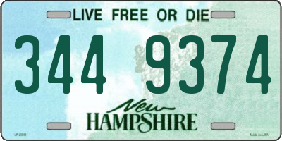 NH license plate 3449374